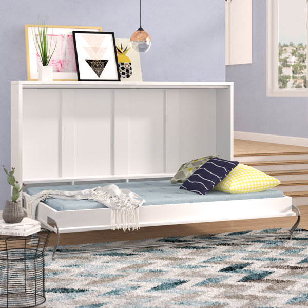 Brayden Studio Lit escamotable simple avec matelas Clearwater et